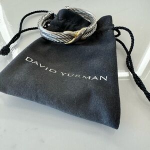 David Yurman single gold x bracelet